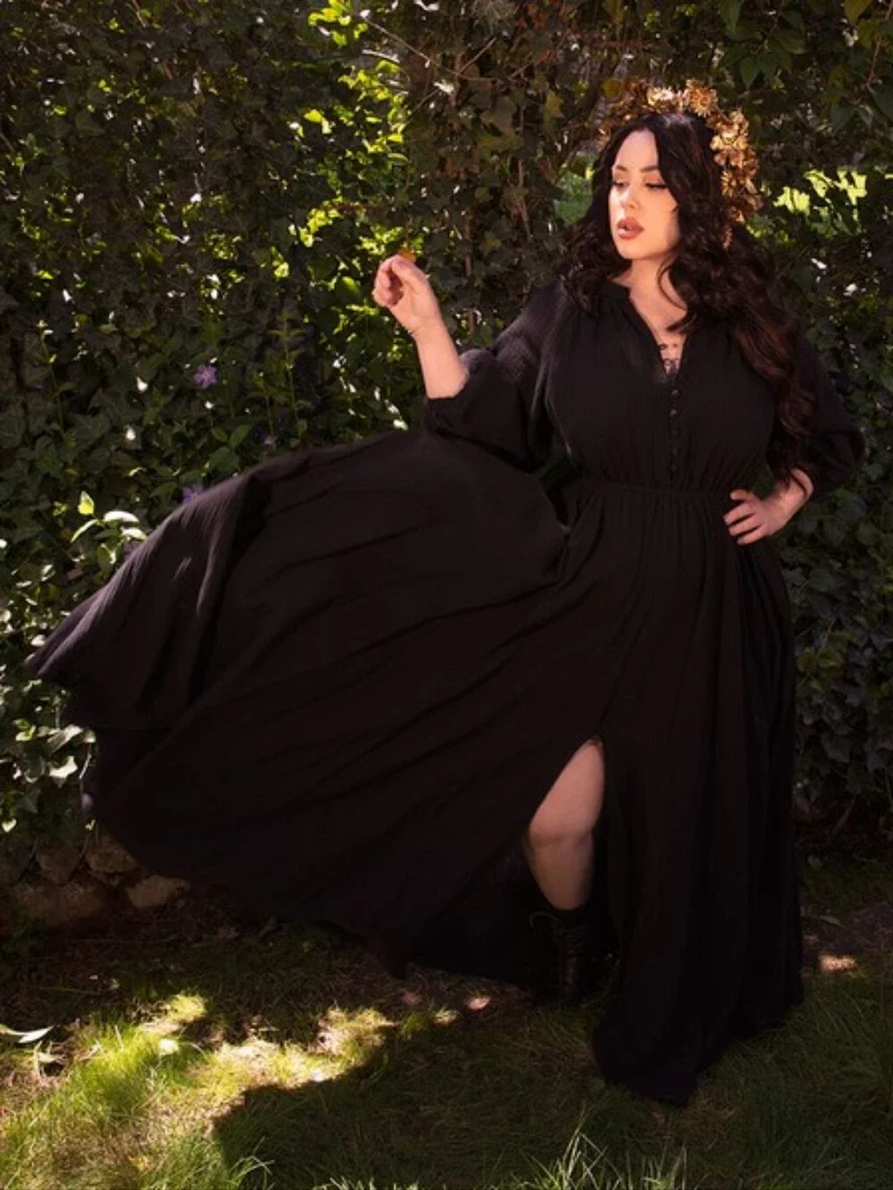 La Femme en Noir Coven Maxi Tunic Dress - Picture 3 of 16